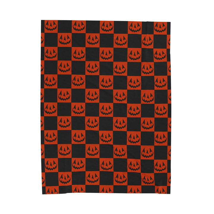 Halloween Checkered Plush Blanket