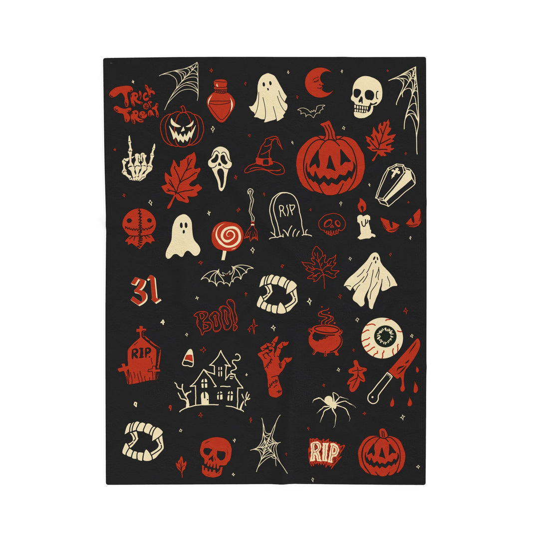 Halloween Doodle Plush Blanket