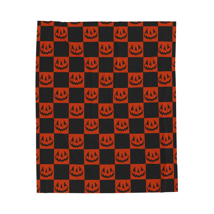Halloween Checkered Plush Blanket