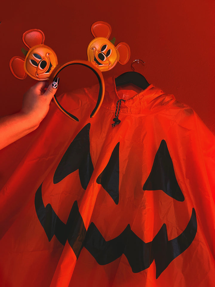 Halloween Pumpkin Rain Poncho