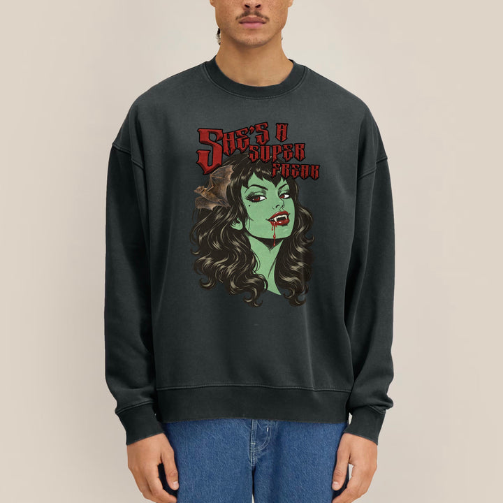 Super Freak Premium Sweatshirt | Vintage Garment Dyed