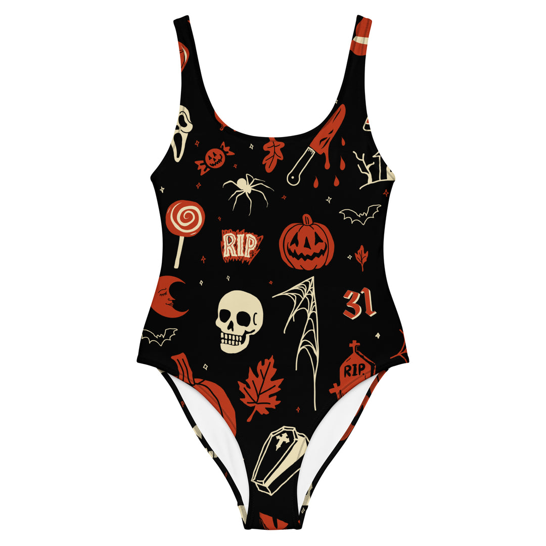 Halloween Doodle One Piece Swimsuit