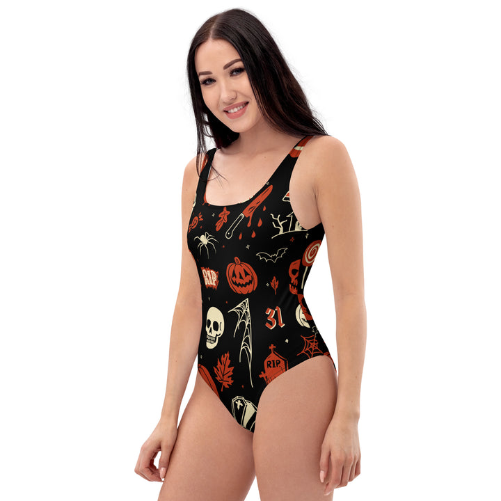Halloween Doodle One Piece Swimsuit