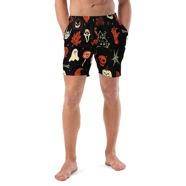Halloween Doodle Mens Recycled Swim Trunks