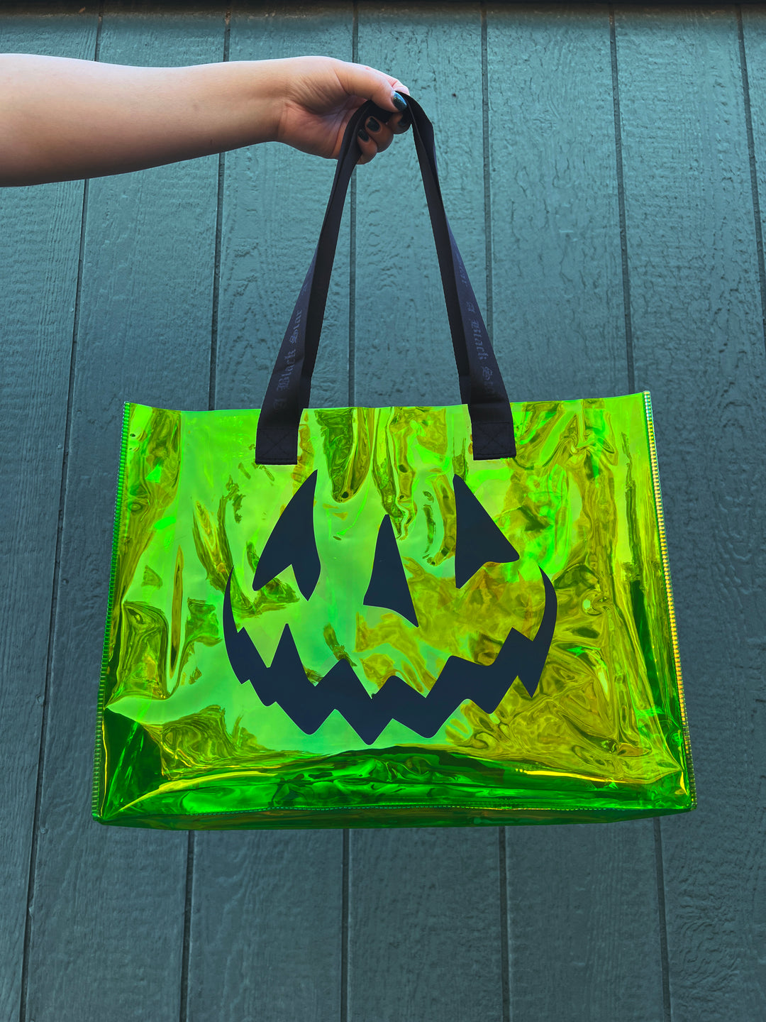 Acid Green Pumpkin Tote