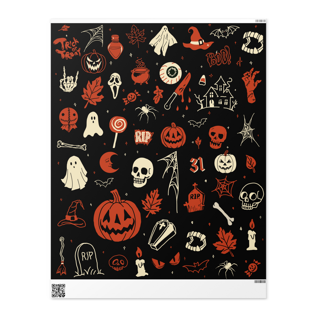 Halloween Doodle Wrapping paper roll