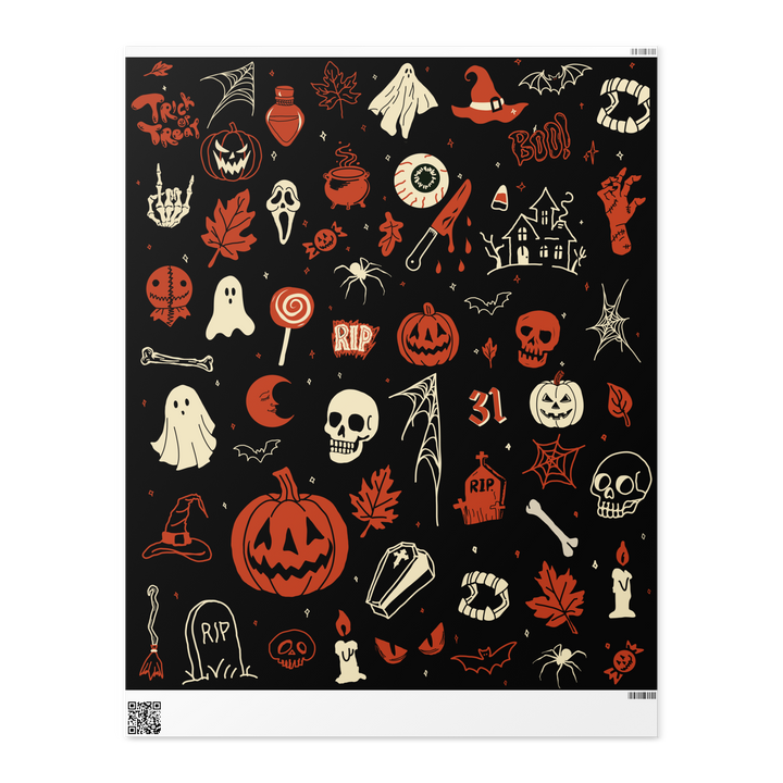 Halloween Doodle Wrapping paper roll