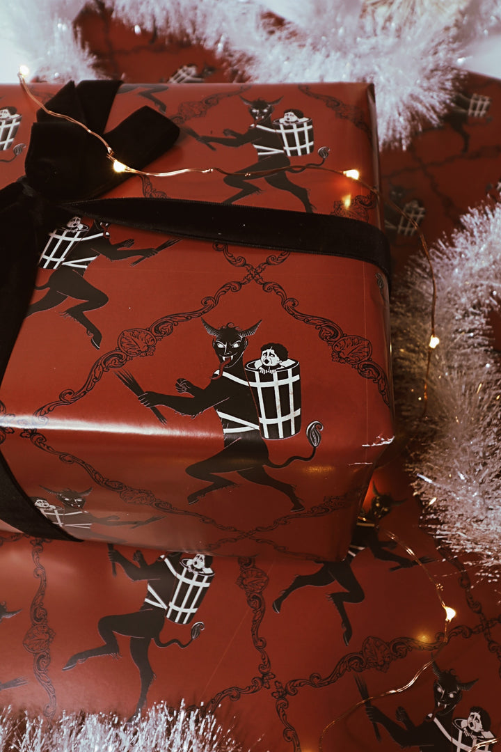 Krampus Gift Wrap | Creepmas Wrapping Paper