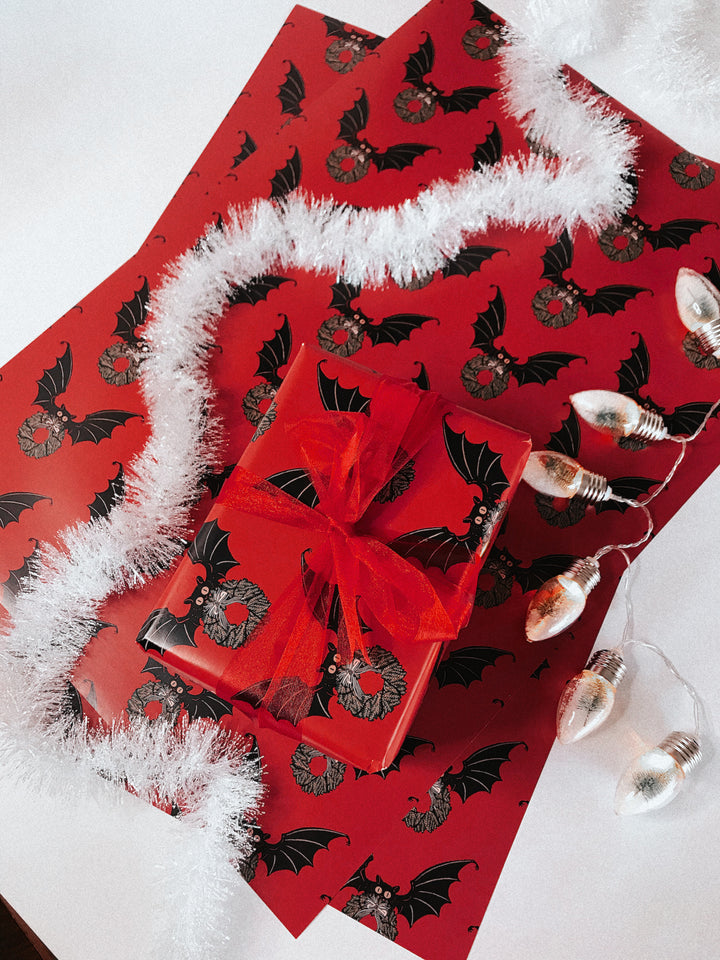 Creepmas Bat Gift Wrap | Creepmas Wrapping Paper